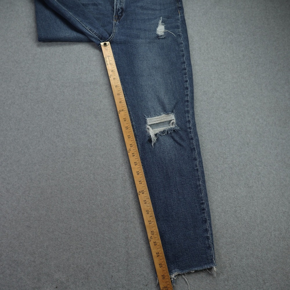Risen Jeans Womens 30/11 Blue Distressed Straight Raw Hem Denim‎ High Rise - Picture 7 of 14